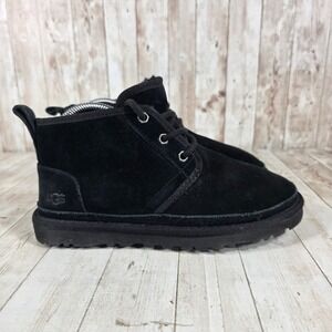 UGG Neumel Black Suede Lace Up Chukka Boots Women's Size 7 1094269